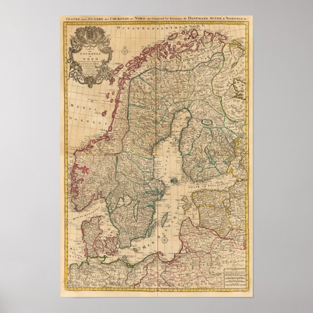 Skandinavien, Sverige, Danmark 2 Poster (Framsidan)