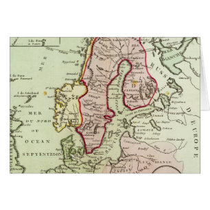 Skandinavien, Sverige, Danmark Hälsningskort