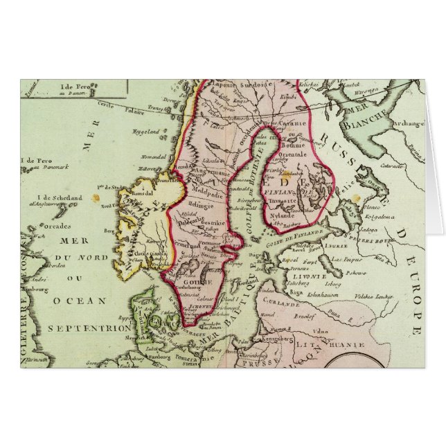 Skandinavien, Sverige, Danmark Hälsningskort (Framsidan Horizontal)
