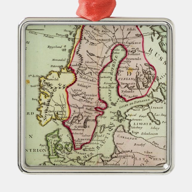 Skandinavien sverige, Danmark Julgransprydnad Metall (Framsidan)