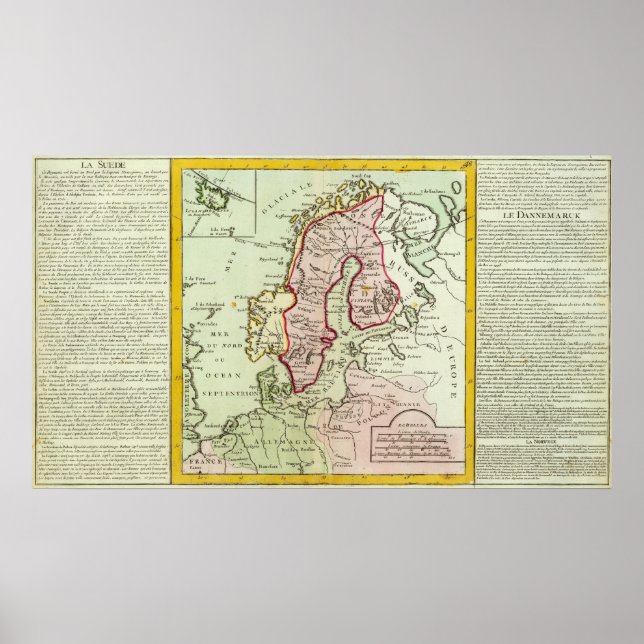 Skandinavien, Sverige, Danmark Poster (Framsidan)