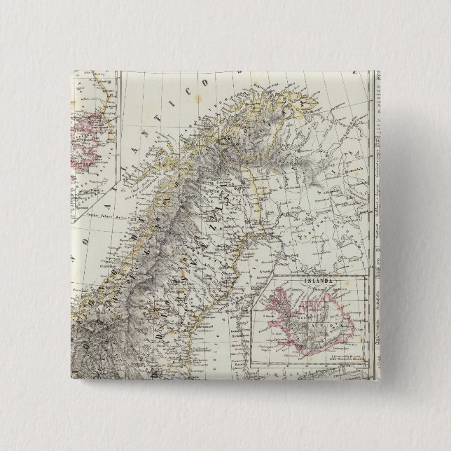 Skandinavien, Sverige, Norge Knapp (Framsida)