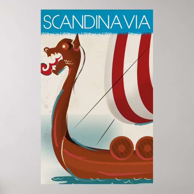 Skandinavien vintage reseraffisch poster (Framsidan)