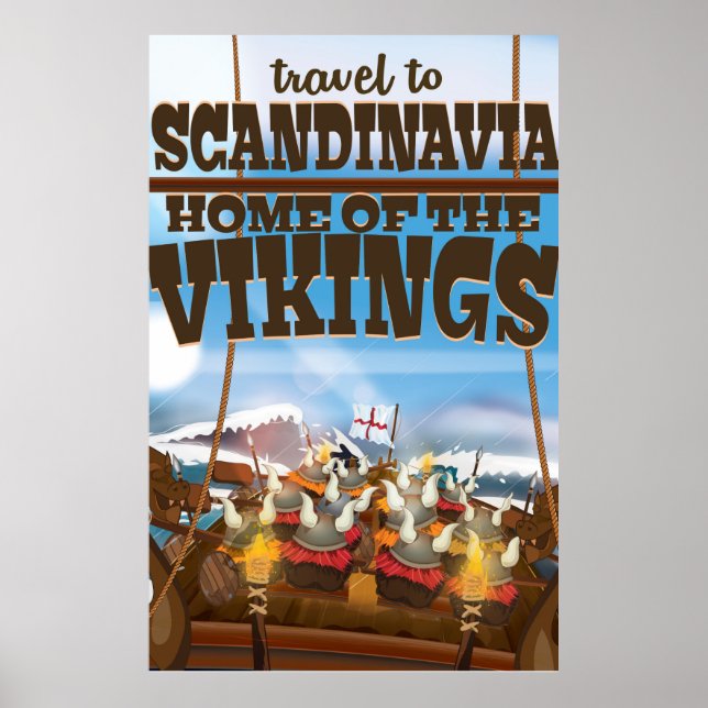 Skandinaviens hem för vikings-tecknaden poster (Framsidan)