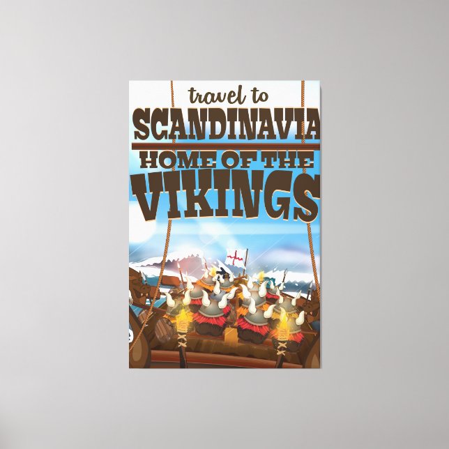Skandinaviens hem för vikings-tecknaden poster canvastryck (Framsida)