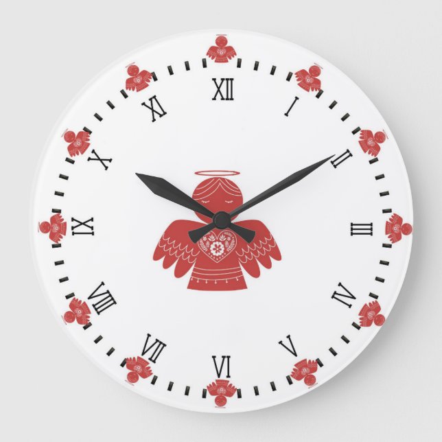 Skandinavisk ängelkonst stor klocka (Framsida)