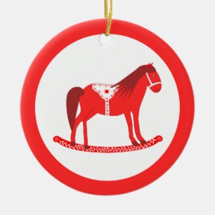 Skandinavisk Anpassningsbar för Rocking Horse Julgransprydnad Keramik