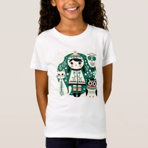 Skandinavisk barnkonst, grön, skandinavisk folkkon t shirt