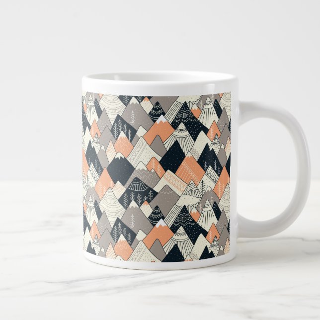 Skandinavisk Bergsmönster Jumbo Mugg (Höger)