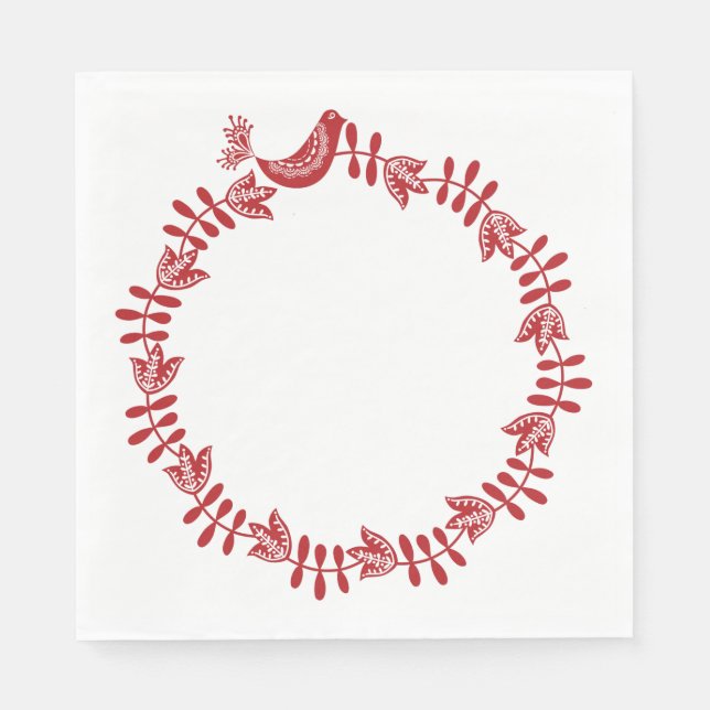 Skandinavisk Blommigt Pappra andningsservetter Pappersservett (Framsidan)