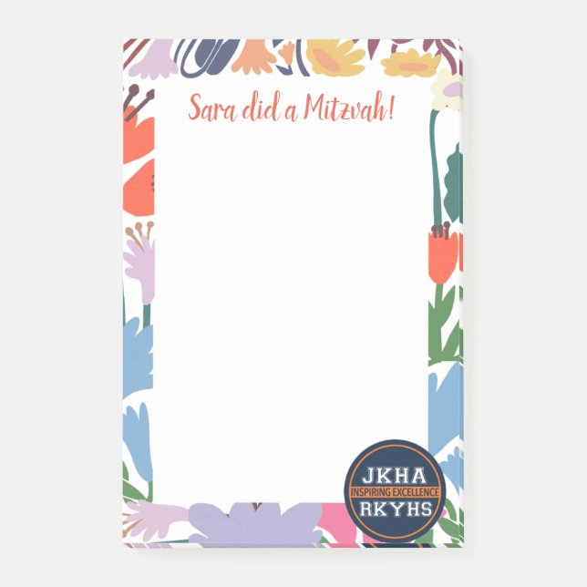 Skandinavisk Blommigt Post-it Block (Framsida)