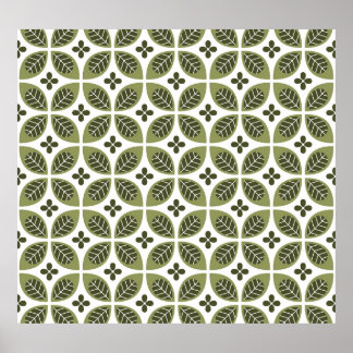 Skandinavisk Blommigt: Sömlös Vintage design. Poster