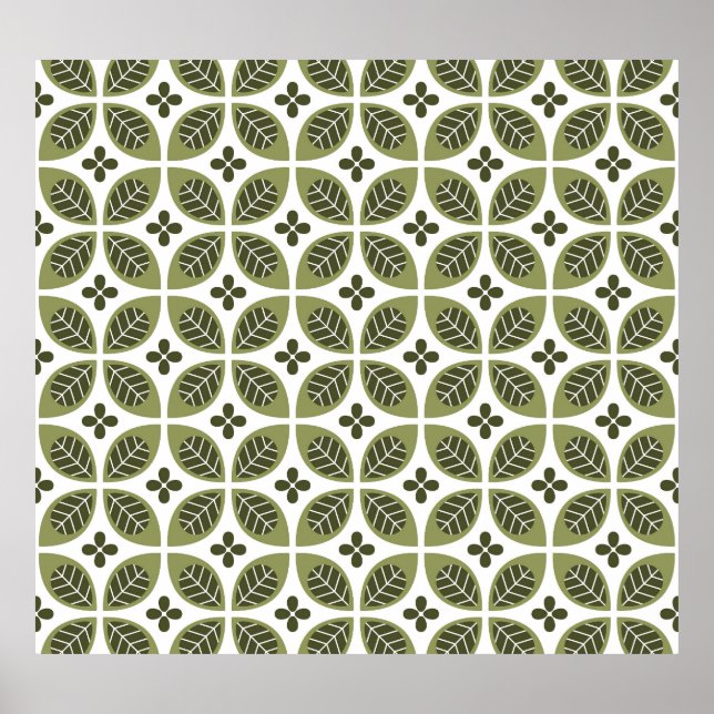 Skandinavisk Blommigt: Sömlös Vintage design. Poster (Framsidan)