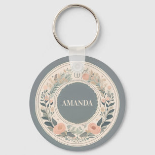 Skandinavisk Boho Blommig Nyckelring