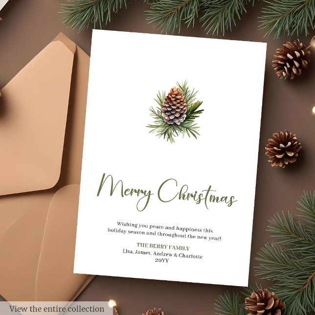 Skandinavisk botanisk mysig julhälsning  julkort (Scandinavian Botanical Cozy Christmas Greeting Card

)