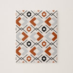 Skandinavisk bränd orange grått och beige geometri pussel<br><div class="desc">Bränd orange grått och beige geometric mönster</div>