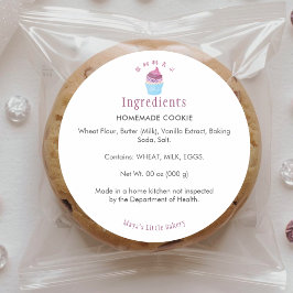 Skandinavisk Cupcake Bageri Ingredienslista Runt Klistermärke