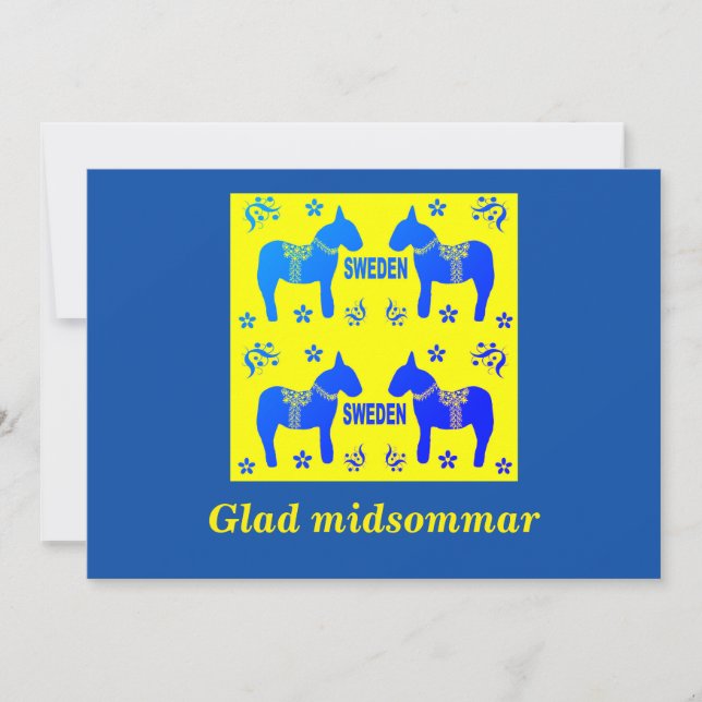 skandinavisk design, Personlig Glad midsommar Inbjudningar (Framsida)