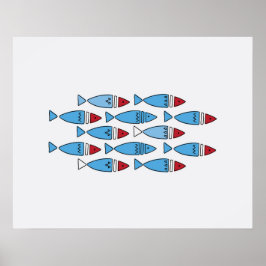 Skandinavisk fisk - Hem-dekan av mur konst Poster