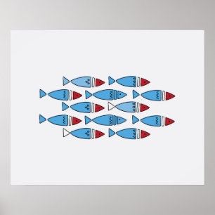 Skandinavisk fisk - Hem-dekan av mur konst Poster