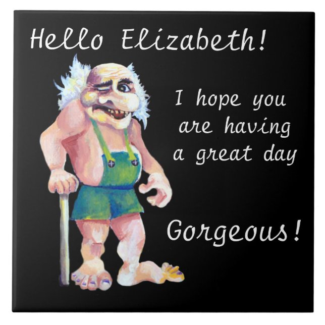 Skandinavisk flony Tittar Kärlek Troll Kakelplatta (Framsidan)