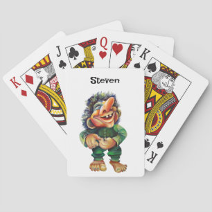 Skandinavisk flony Troll Illustration Vattenfärg Casinokort