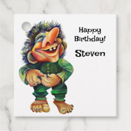 Skandinavisk flony Troll Illustration Vattenfärg Gåvor Etiketter