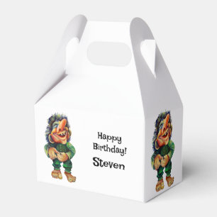 Skandinavisk flony Troll Illustration Vattenfärg Presentaskar