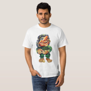Skandinavisk flony Troll Illustration Vattenfärg T Shirt