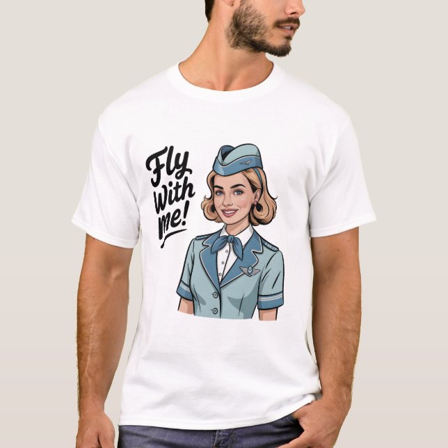 Skandinavisk flygvärdinna Basic T-Shirt (Framsida)