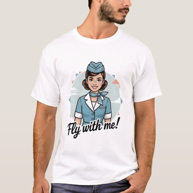 Skandinavisk flygvärdinna Basic T-Shirt (Framsida)