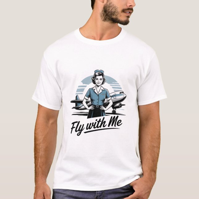 Skandinavisk flygvärdinna Basic T-Shirt (Framsida)