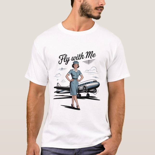 Skandinavisk flygvärdinna Basic T-Shirt (Framsida)