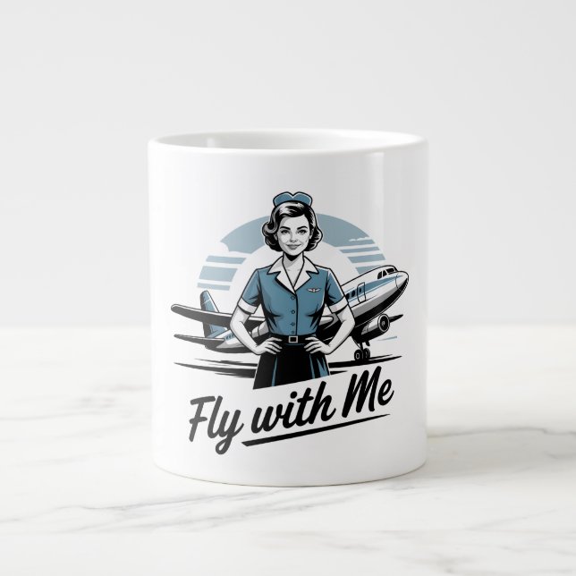 Skandinavisk flygvärdinna Specialmugg Jumbo Mugg (Framsidan)