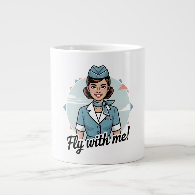 Skandinavisk flygvärdinna Specialmugg Jumbo Mugg (Framsidan)