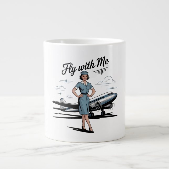Skandinavisk flygvärdinna Specialmugg Jumbo Mugg (Framsidan)