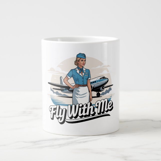 Skandinavisk flygvärdinna Specialmugg Jumbo Mugg (Framsidan)