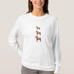 Skandinavisk Folk konst för svensk Dala hästTrio Tee Shirt