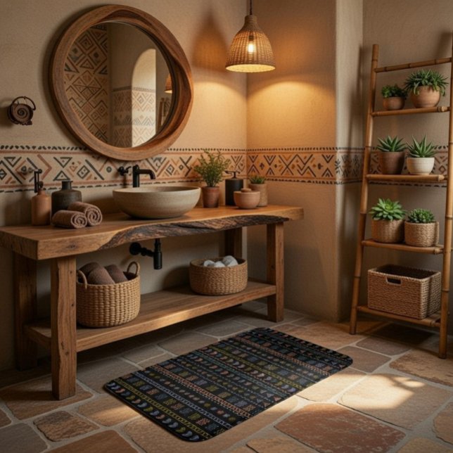 Skandinavisk folkart Bath Mat Badrumsmatta (Skapare uppladdad)