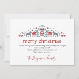 Skandinavisk folkart Dala Horse Photo jul Julkort