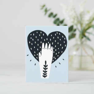 Skandinavisk folkart Heart och Hand Vykort