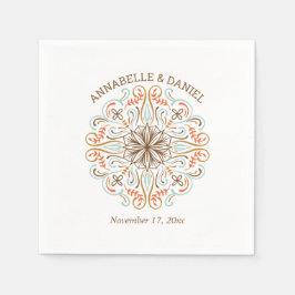 Skandinavisk folkart Hösten Färg Bröllop Pappersservett