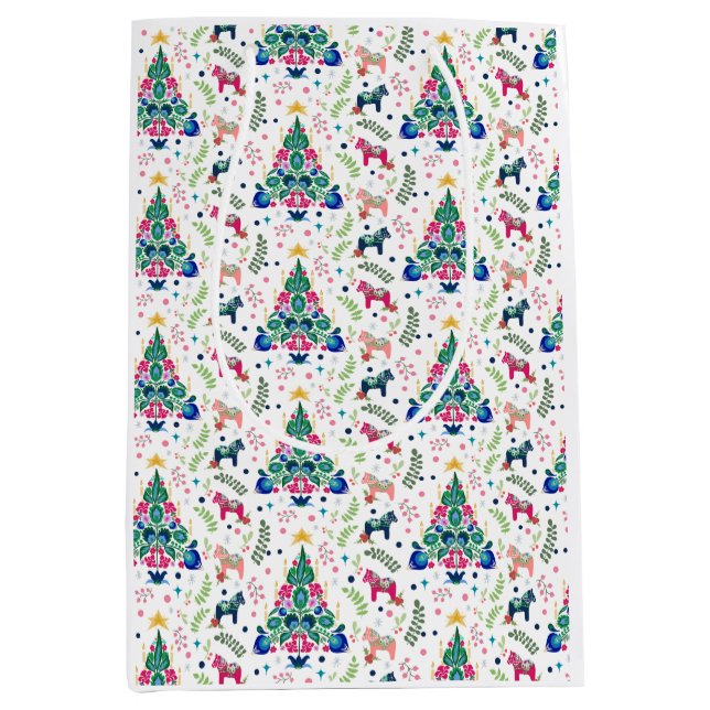 Skandinavisk folkart Julgran Gift Bag (Framsidan)