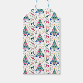 Skandinavisk folkart Julgran Gift Bag Presentetikett