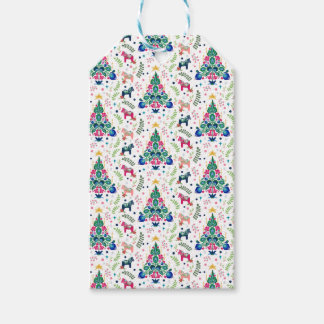 Skandinavisk folkart Julgran Gift Bag Presentetikett