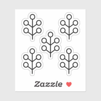 Skandinavisk folkart Minimalistisk illustration Klistermärken