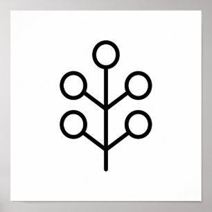 Skandinavisk folkart Minimalistisk illustration Poster