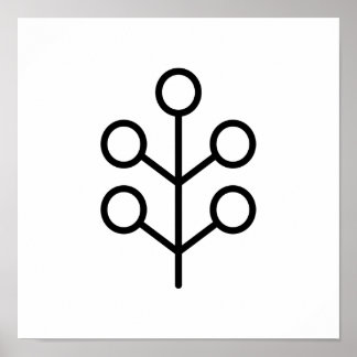 Skandinavisk folkart Minimalistisk illustration Poster