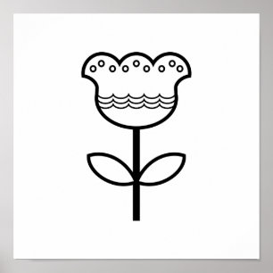 Skandinavisk folkart Minimalistisk illustration Poster