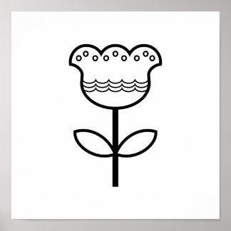 Skandinavisk folkart Minimalistisk illustration Poster